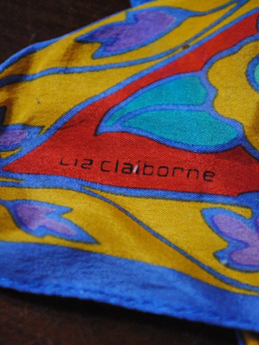 Vintage Liz Claiborne Long Skinny Floral Silk Scarf